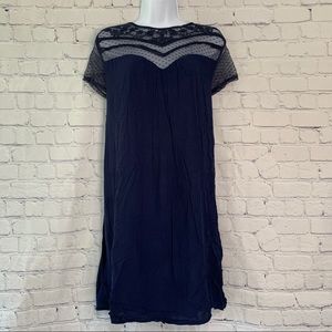 Xhilaration Navy Blue Lace Top Dress XL